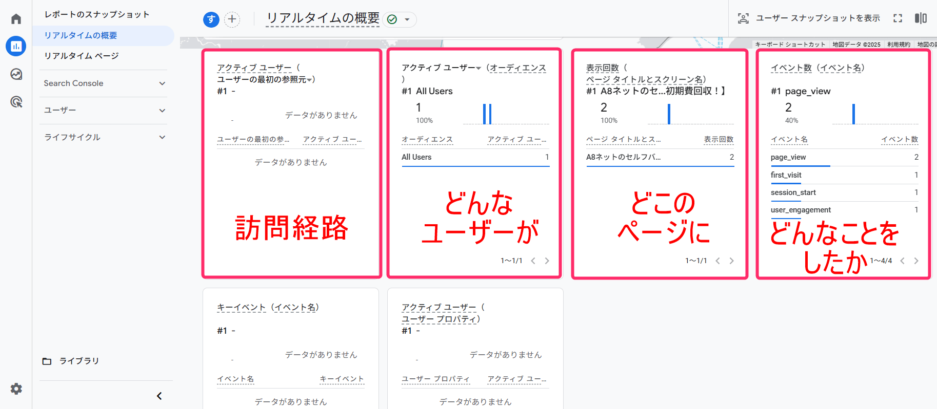 リアルタイムの概要（下部）