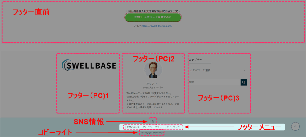 フッターメニュー
