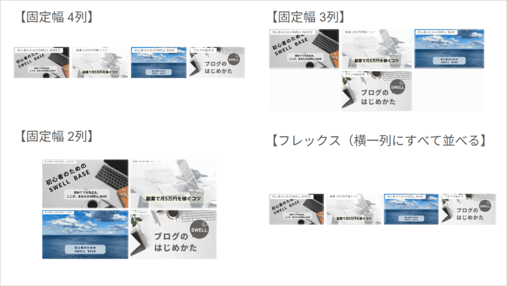 バナーレイアウトの設定